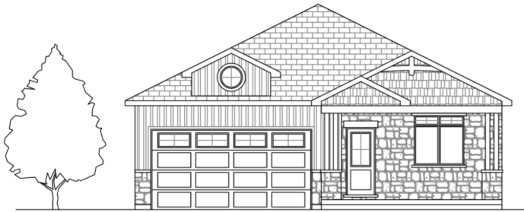 Lot 12 Front Elevation Architectural Blackline CAD
